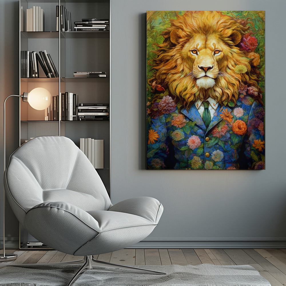 Wall Art Felines Nature-Inspired Canvas Print-wall-art-lion-animal-art-lion-inches