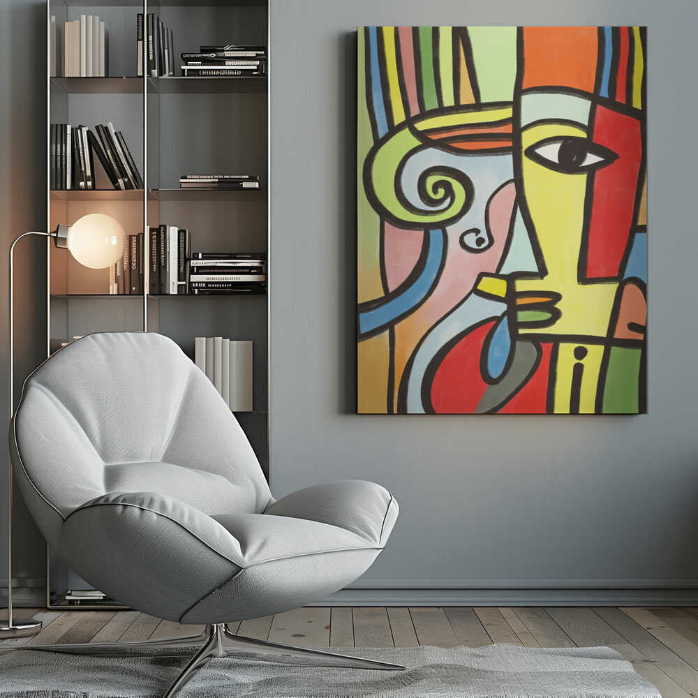 Wall art Colorful Geometric Shapes And Bold Lines