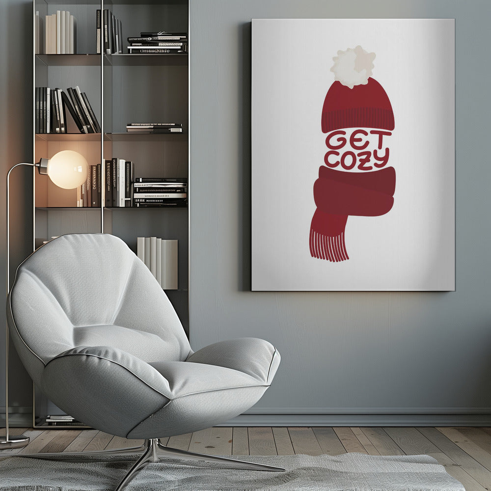 Wall art Get cozy (red)