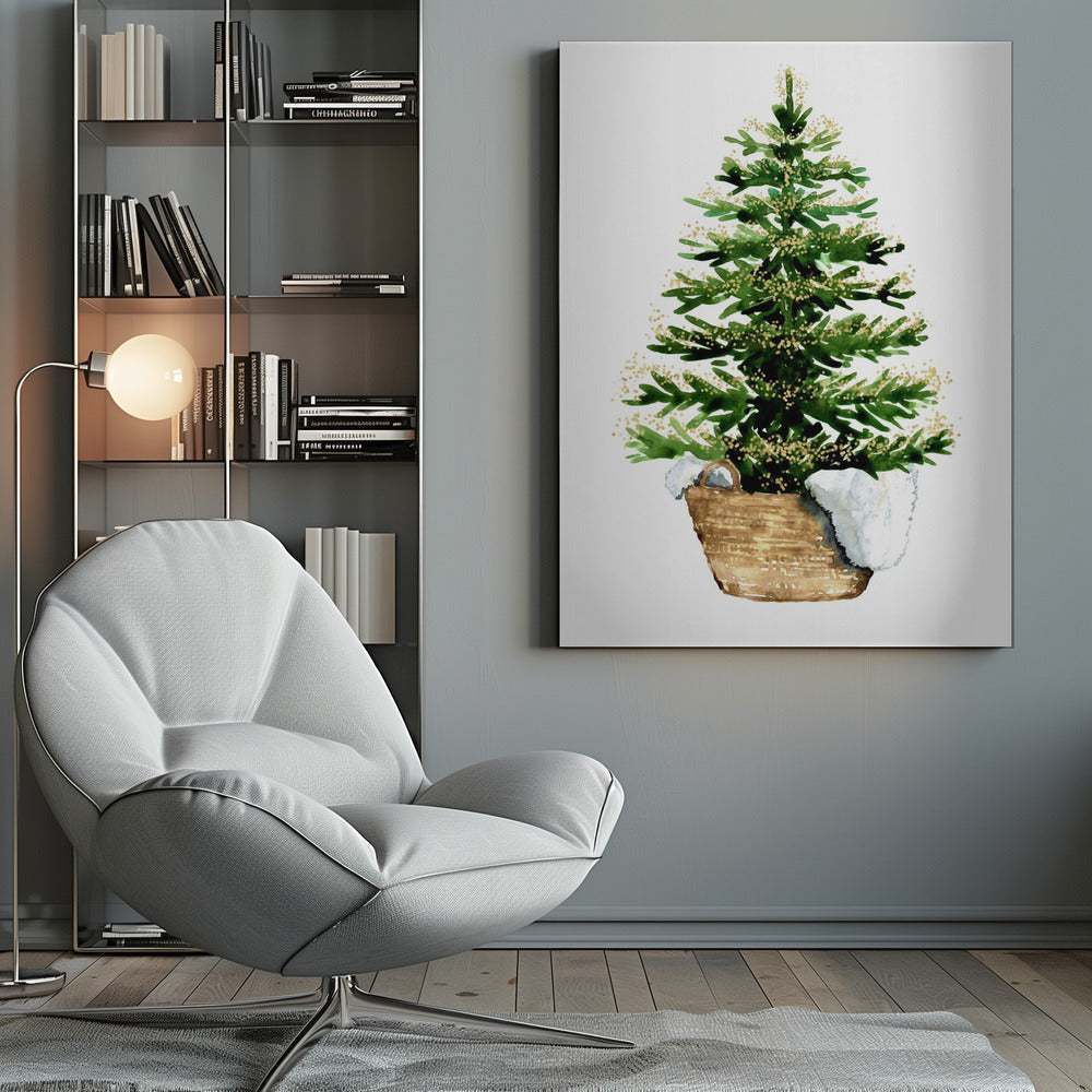 Wall art Cozy watercolor Christmas tree (2)