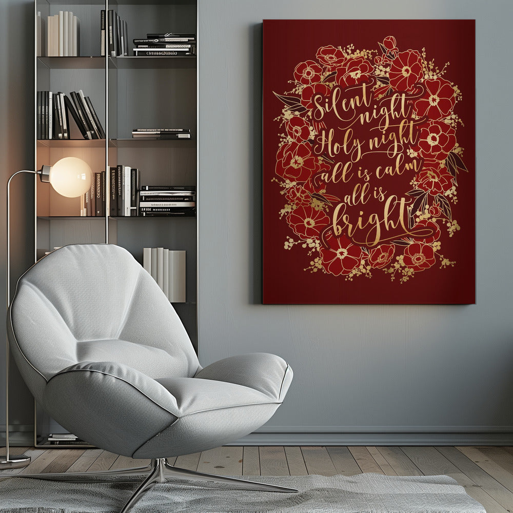 Wall art Silent night - red