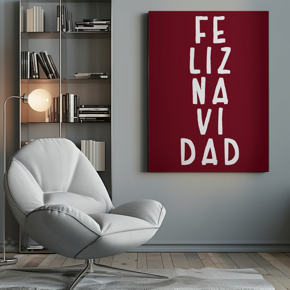 Wall art Simple Feliz Navidad Canvas Print