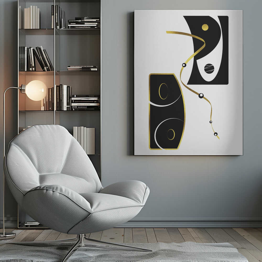 Wall art Black &amp; White Abstract No. 2 | gold