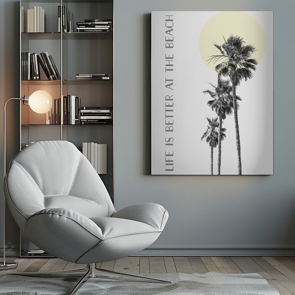 Landscape Photography Canvas Print-wall-art-life-is-better-at-the-beach-palm-trees-