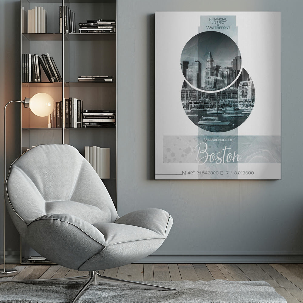 Landscape Photography Canvas Print-wall-art-poster-art-boston-waterfront-turquoise-marble-