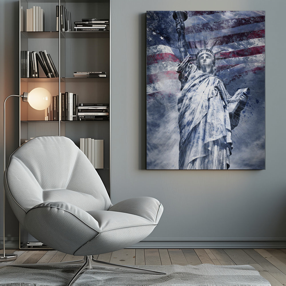 Wall art Modern Art STATUE OF LIBERTY | blue