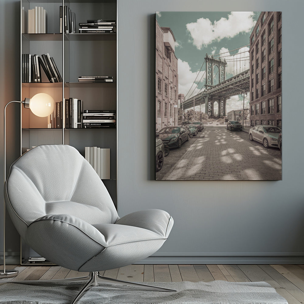 Wall art NEW YORK CITY Manhattan Bridge | urban vintage style