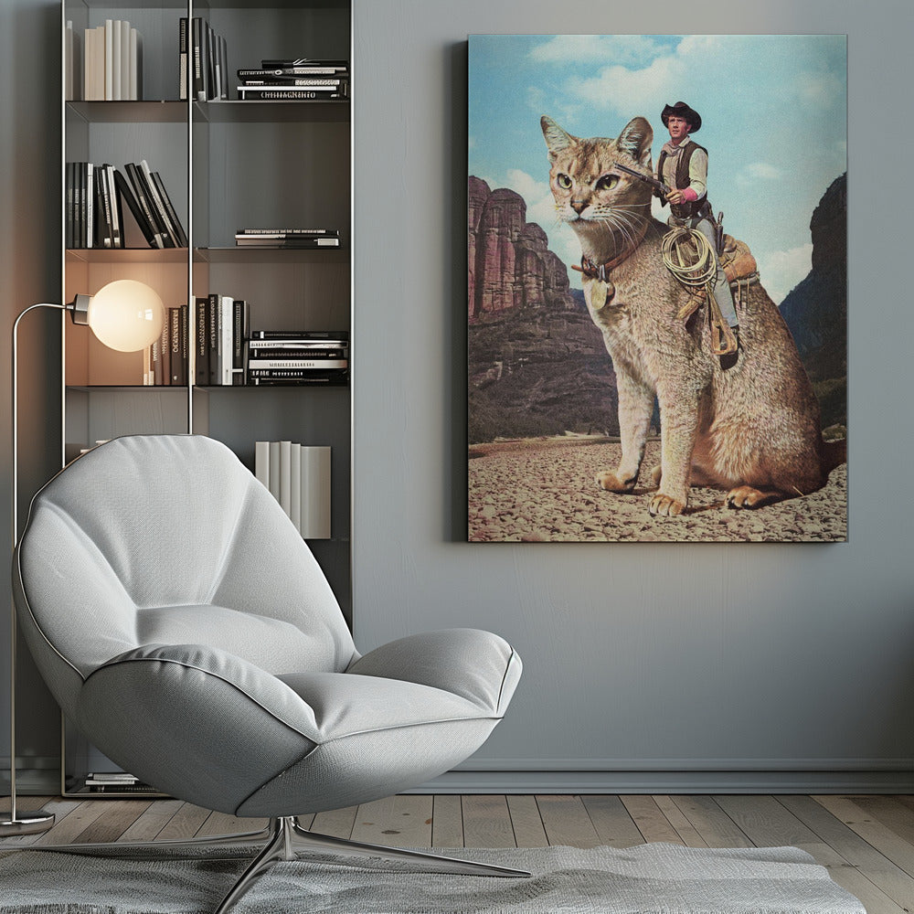 Wall art Cat Lone Ranger Canvas Print