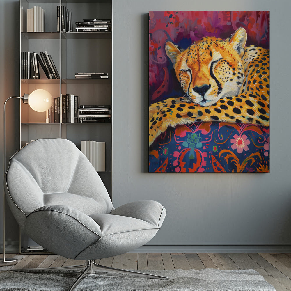 Wall Art Felines Nature-Inspired Canvas Print-wall-art-resting-cheetah-inches