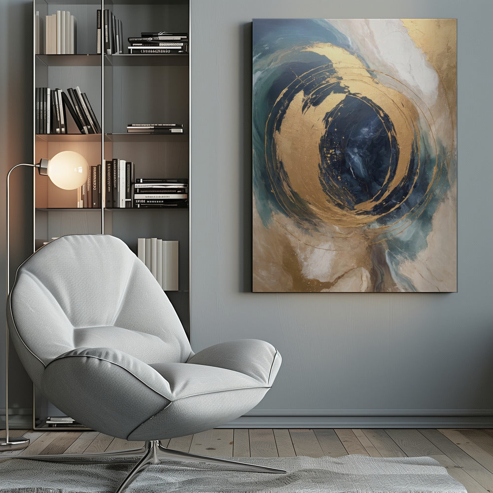 Abstract Art Canvas Print-wall-art-golden-vortex-