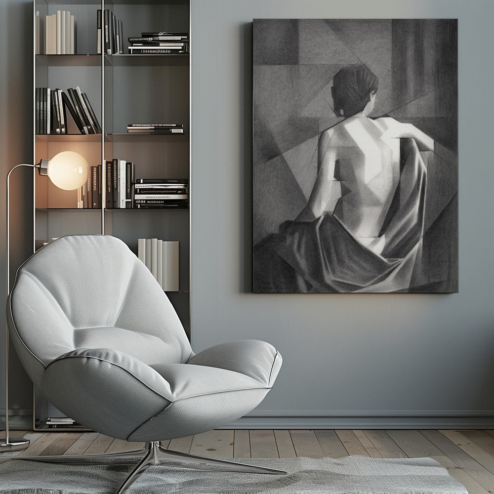 Abstract Art Canvas Print-wall-art-study-after-eugene-durieu-039-s-seated-female-nude-20-08-21-