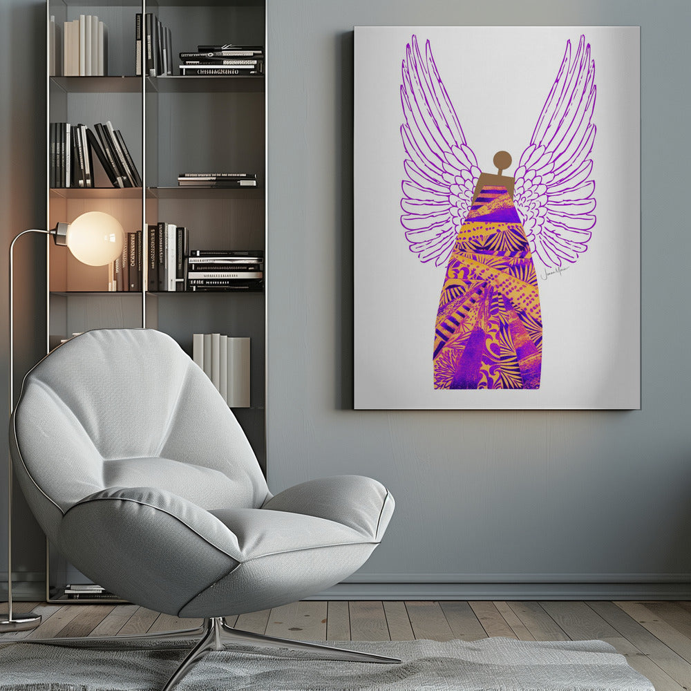 Wall art Angel in Purple &amp; Orange