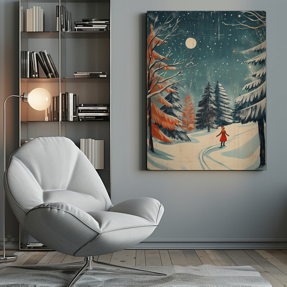 Wall art Christmas girl Canvas Print