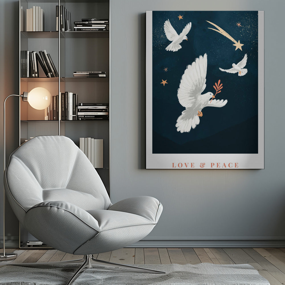 Wall art Love &  Peace Canvas Print