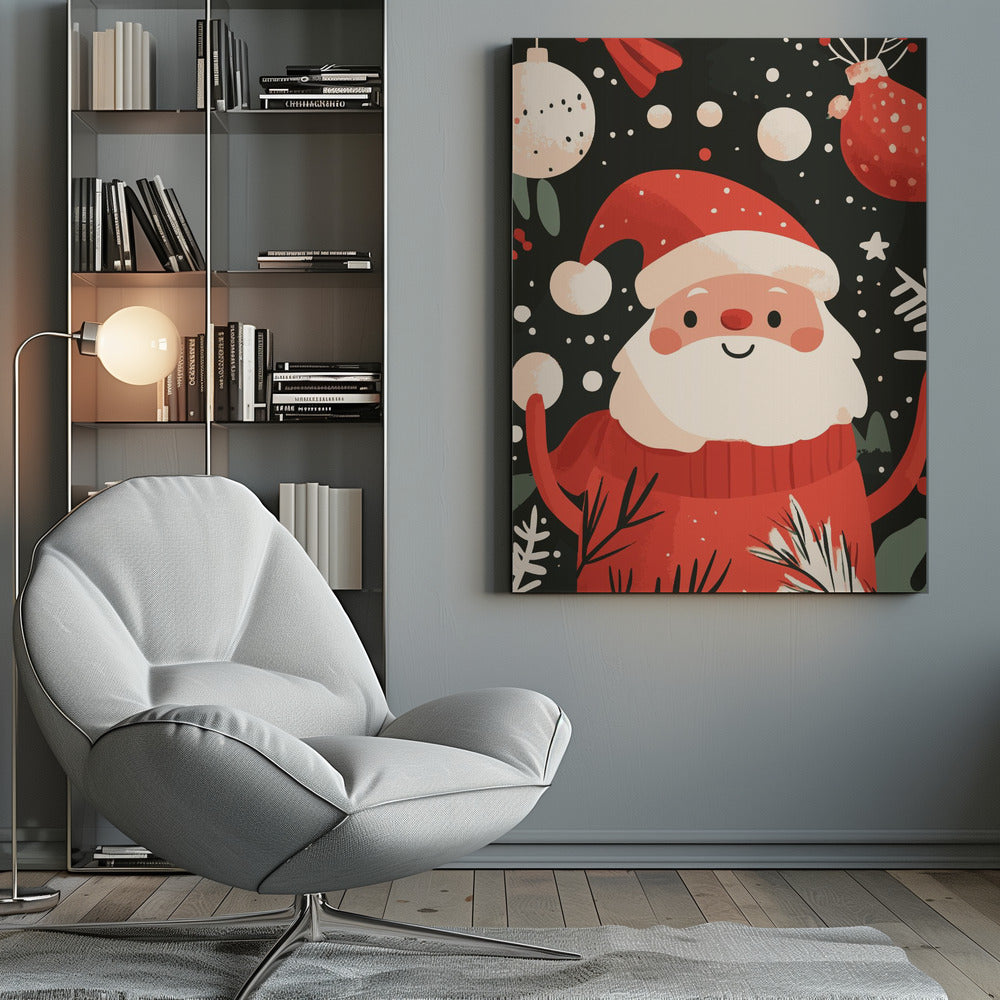 Wall art Happy Santa Canvas Print