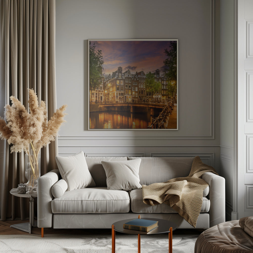 Landscape Photography Canvas Print-wall-art-amsterdam-idyllic-impression-from-singel-inches