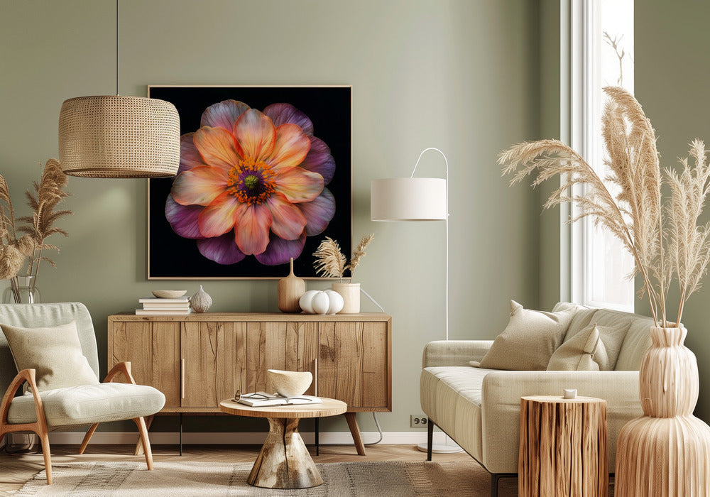 Floral Canvas Print-wall-art-macro-fl-on-blk-20-inches