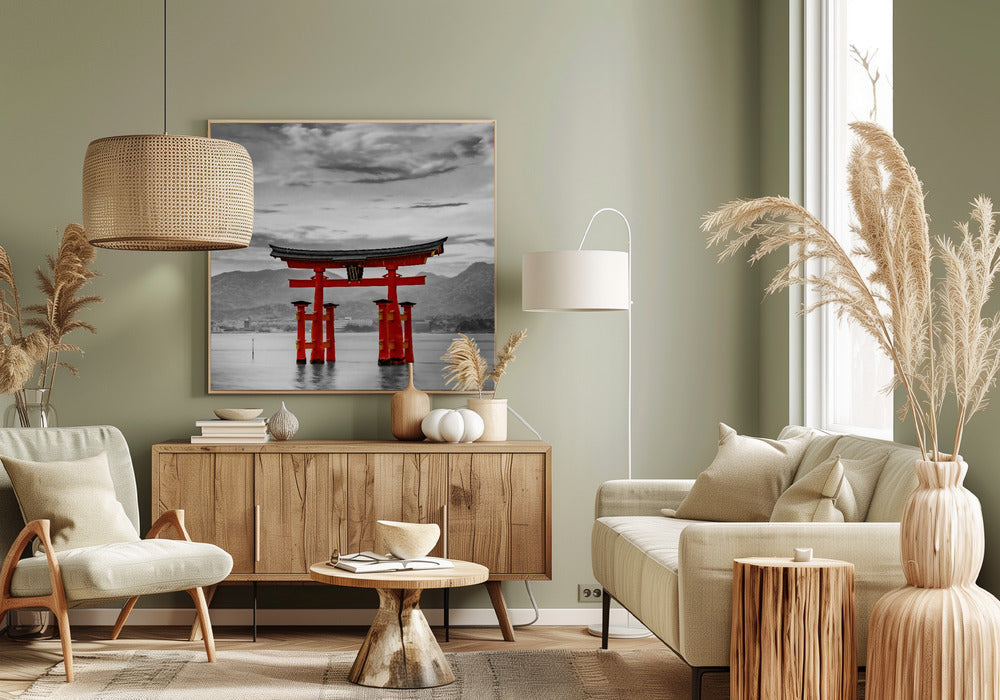 Landscape Photography Canvas Print-wall-art-torii-of-itsukushima-shrine-on-miyajima-colorkey-