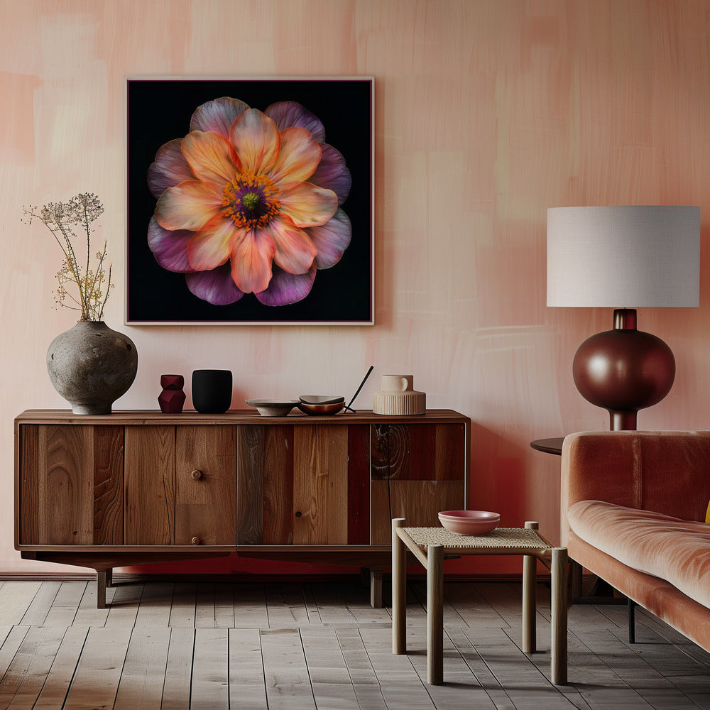 Floral Canvas Print-wall-art-macro-fl-on-blk-20-inches