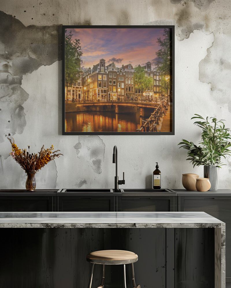 Landscape Photography Canvas Print-wall-art-amsterdam-idyllic-impression-from-singel-inches