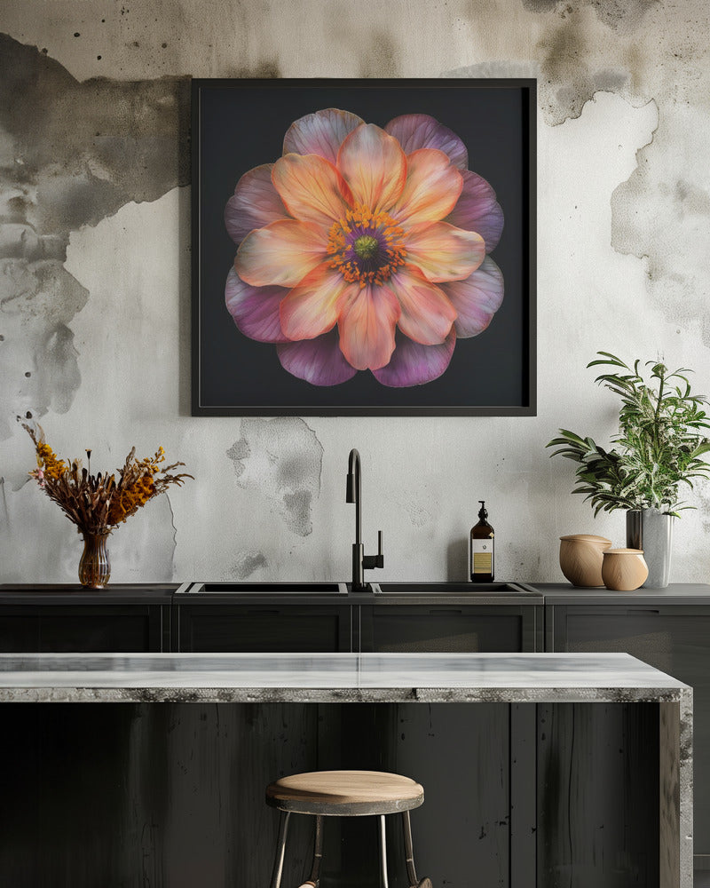 Floral Canvas Print-wall-art-macro-fl-on-blk-20-inches