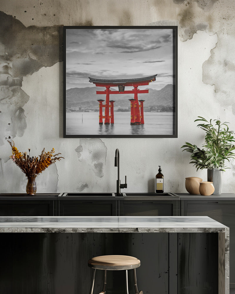 Landscape Photography Canvas Print-wall-art-torii-of-itsukushima-shrine-on-miyajima-colorkey-