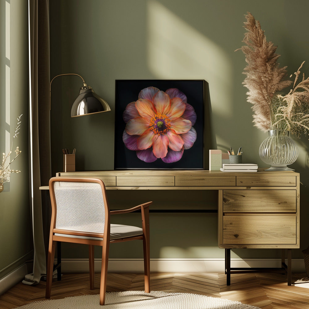 Floral Canvas Print-wall-art-macro-fl-on-blk-20-inches