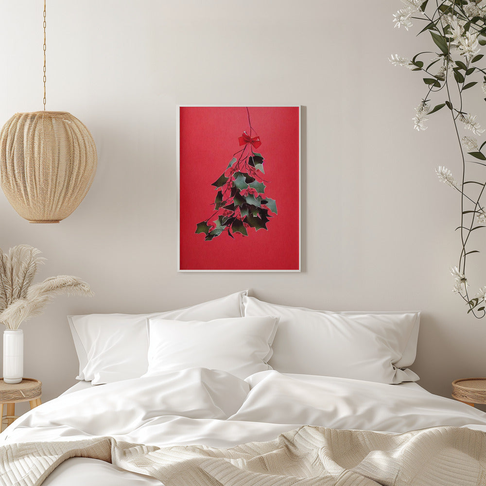 Wall art Mistletoe With Red Bow