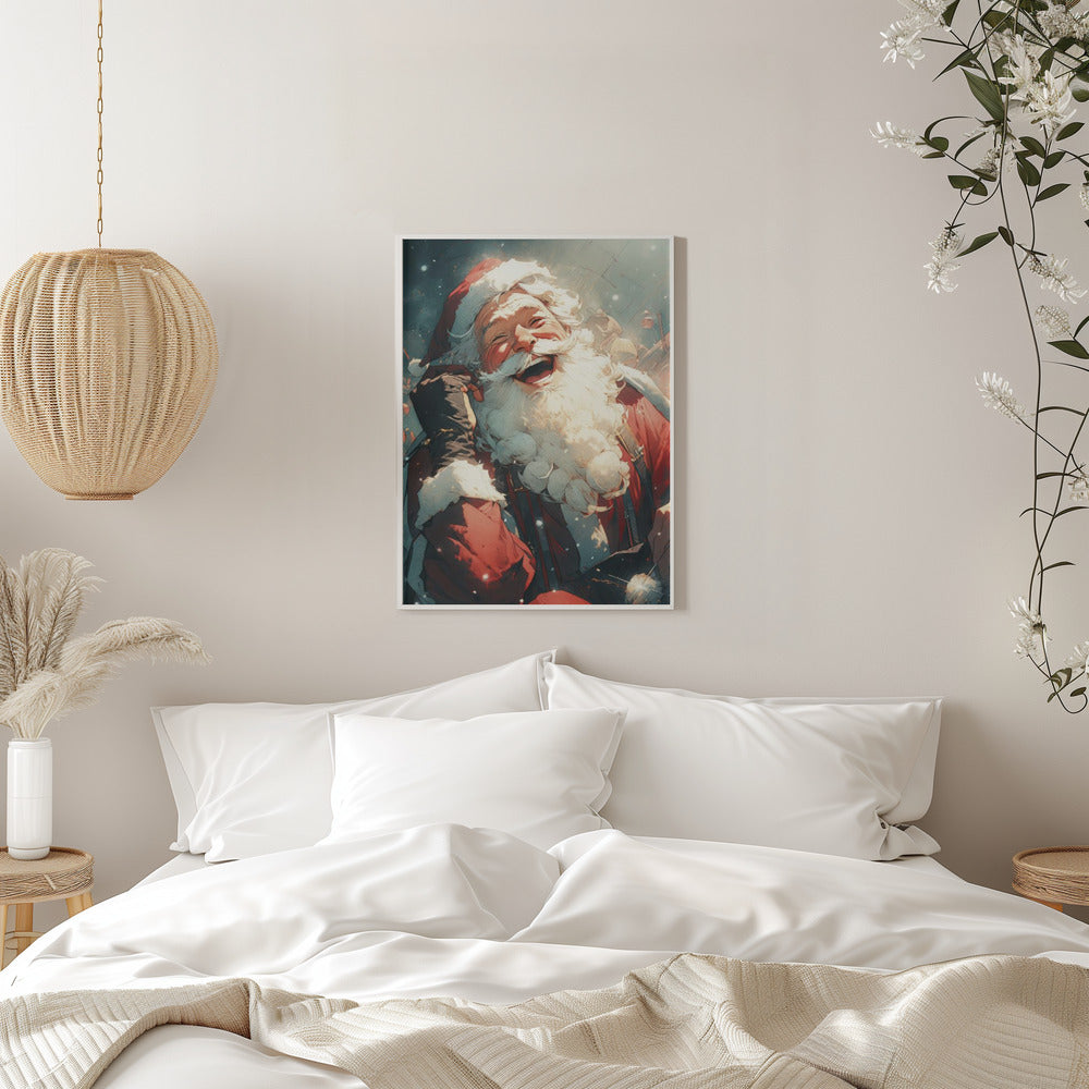 Wall art Laughing Santa-Christmas Decor