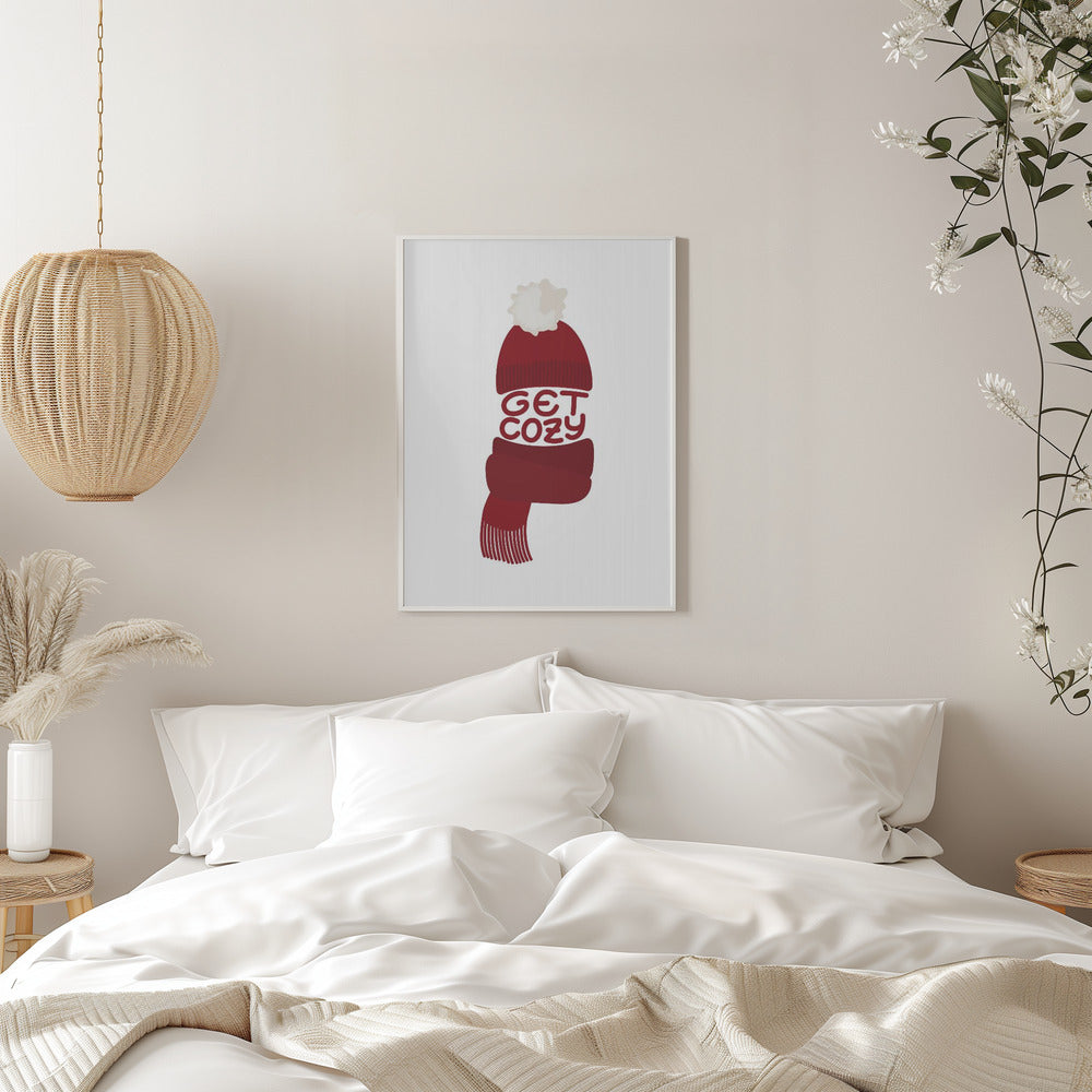 Wall art Get cozy (red)