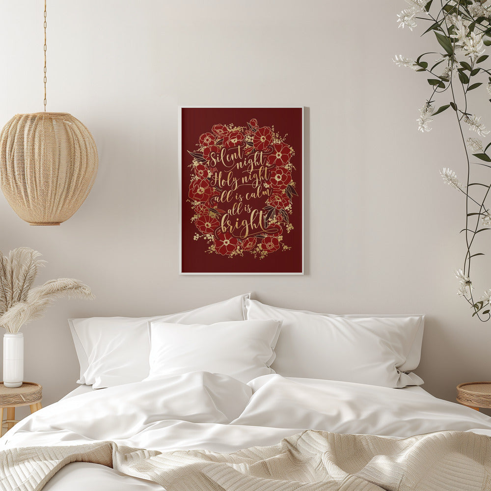 Wall art Silent night - red