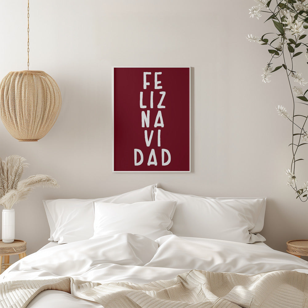 Wall art Simple Feliz Navidad Canvas Print