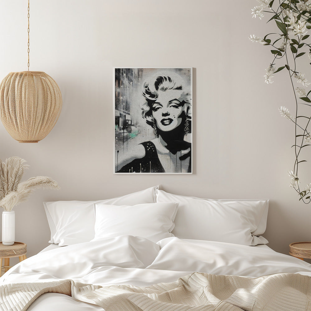 Wall art Marilyn Monroe 36X48inch In Black Floating Frame