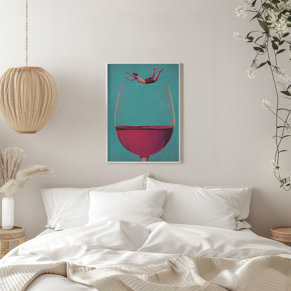 Wall art Wine Dive 36X48inch In Black Floating Frame