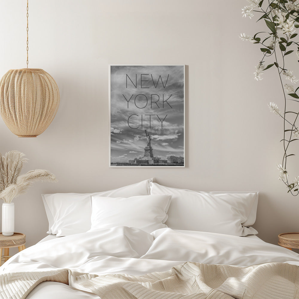 Landscape Photography Canvas Print-wall-art-nyc-statue-of-liberty-text-amp-skyline-