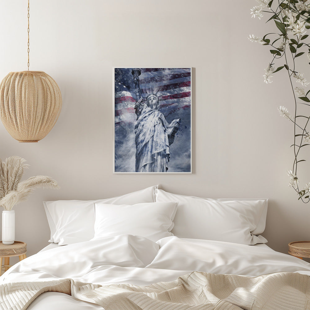 Wall art Modern Art STATUE OF LIBERTY | blue