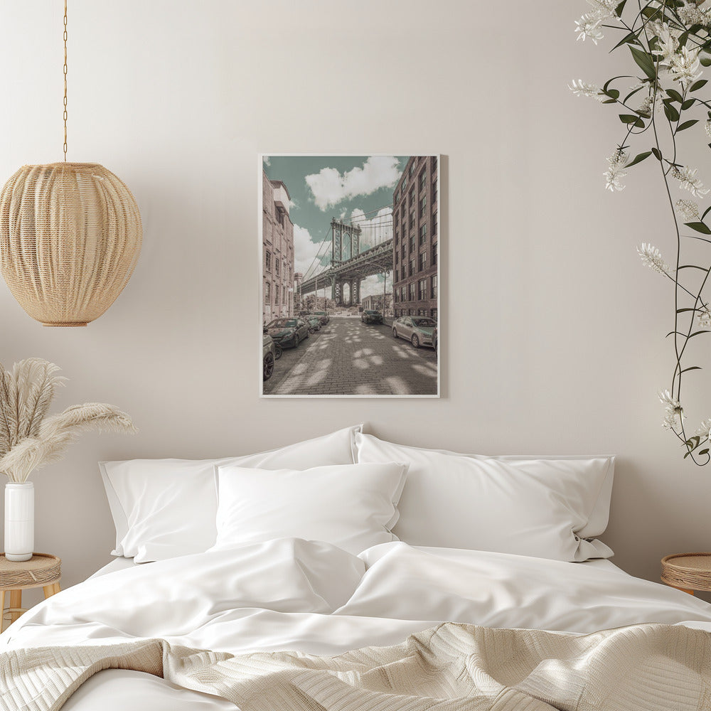 Wall art NEW YORK CITY Manhattan Bridge | urban vintage style