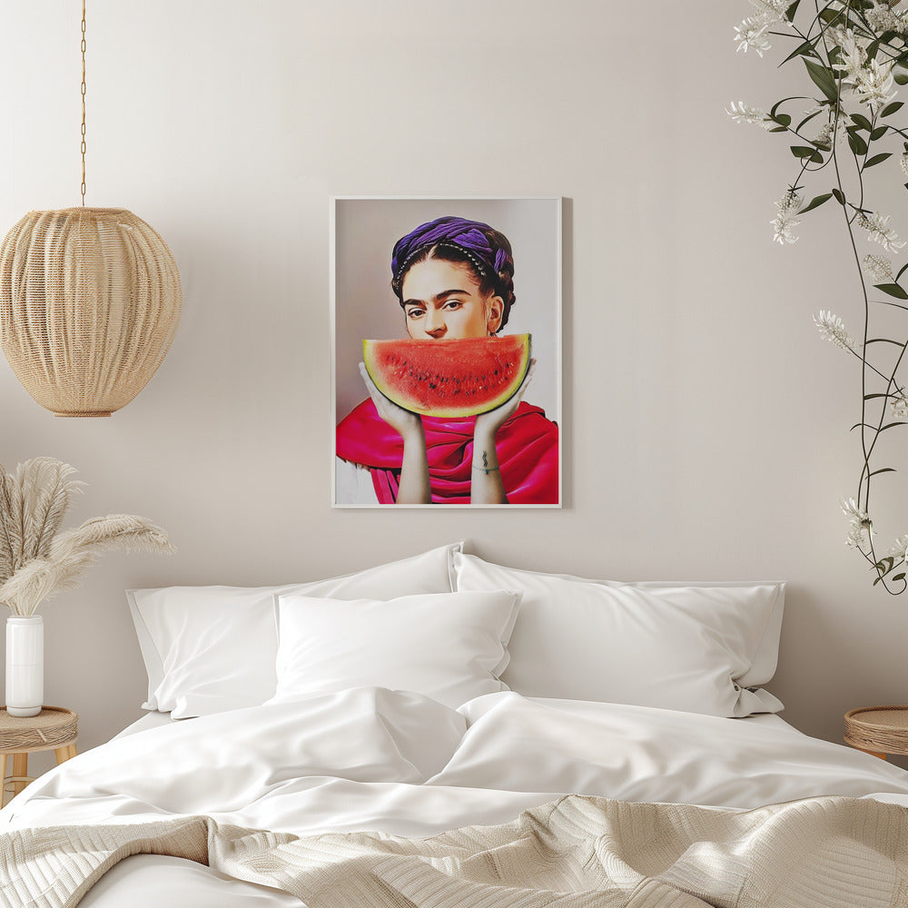 Wall art Watermelon Frida 36X48inch In Black Floating Frame