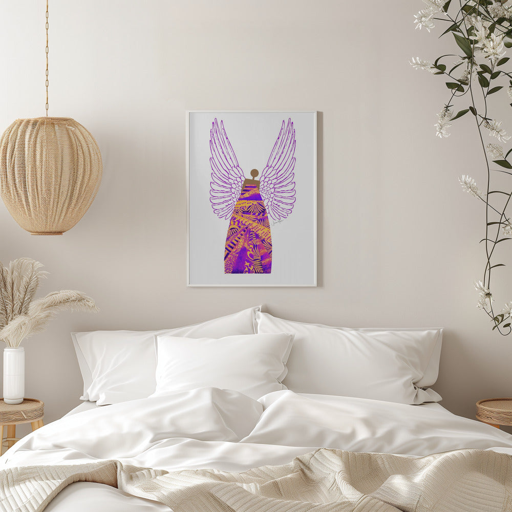 Wall art Angel in Purple &amp; Orange