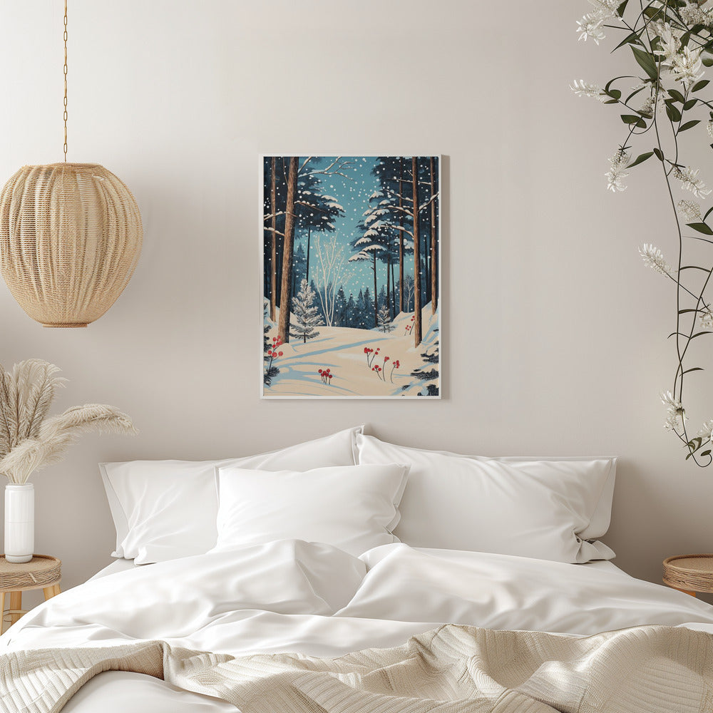 Wall art Christmas Snowy forest