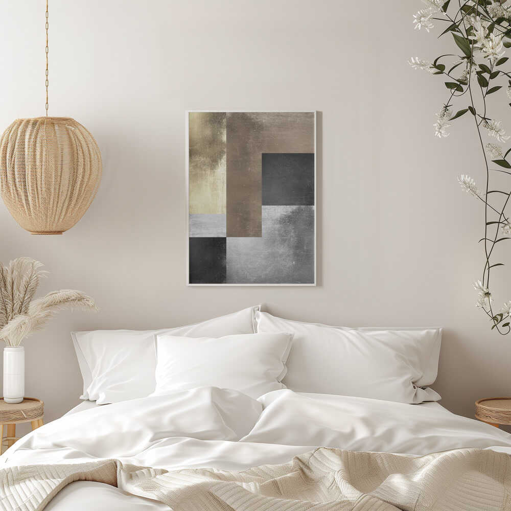 Wall art Gold and silver textures 4