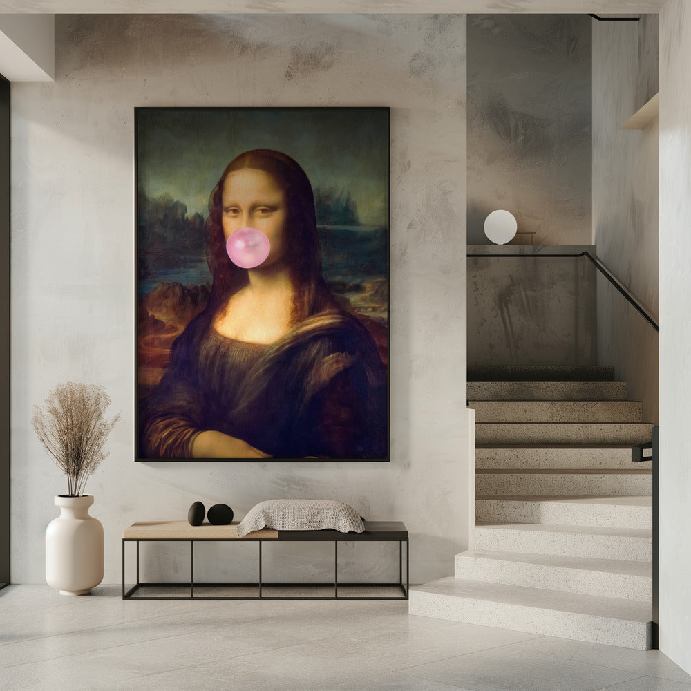 Wall art Mona Lisa Bubble Gum Canvas Print