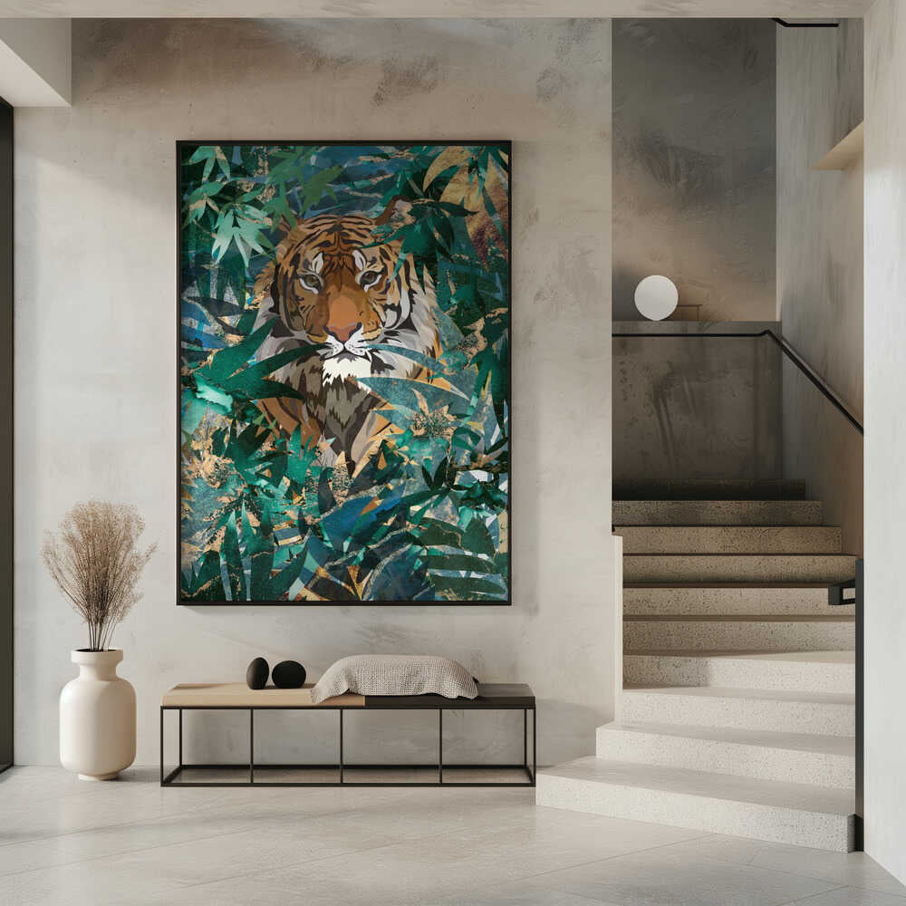 Wall art Tiger in the jungle 2