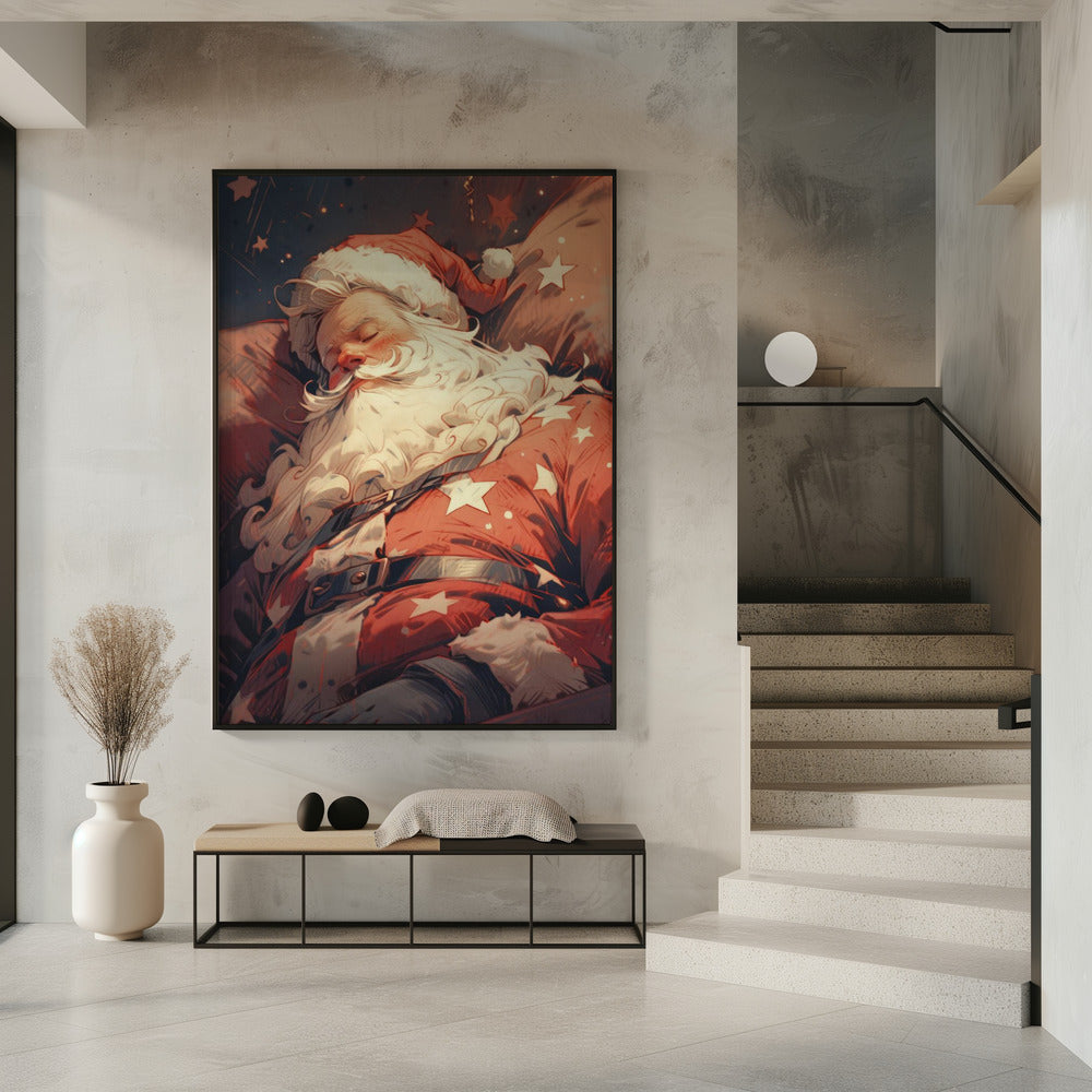 Wall art Sleeping Santa