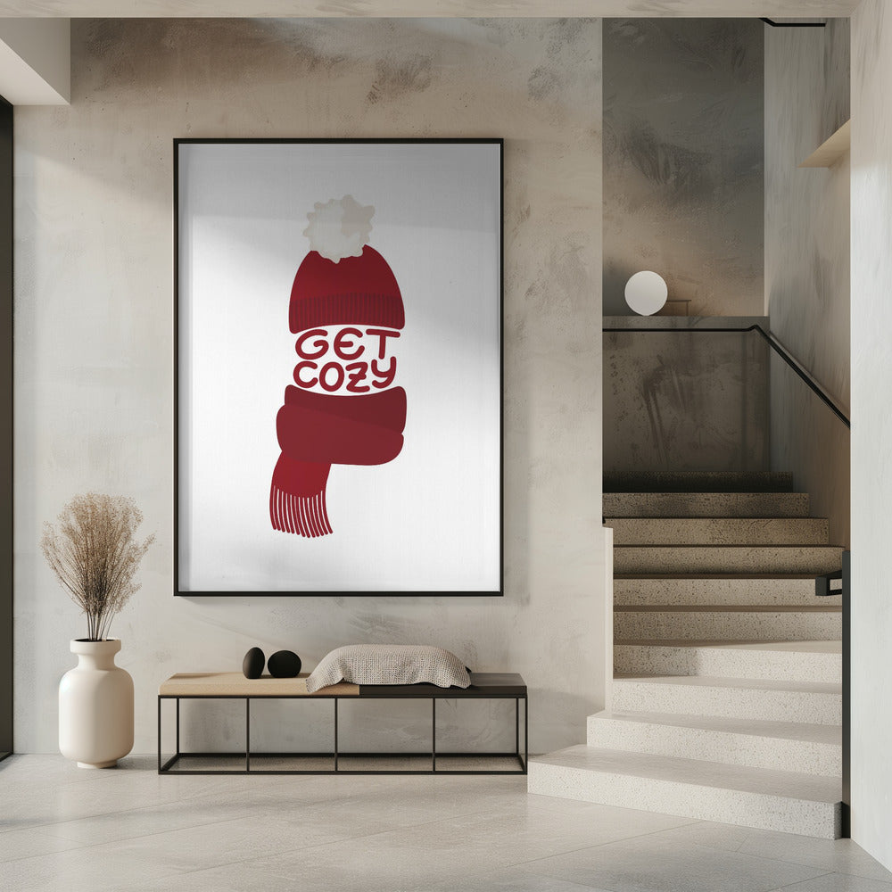 Wall art Get cozy (red)