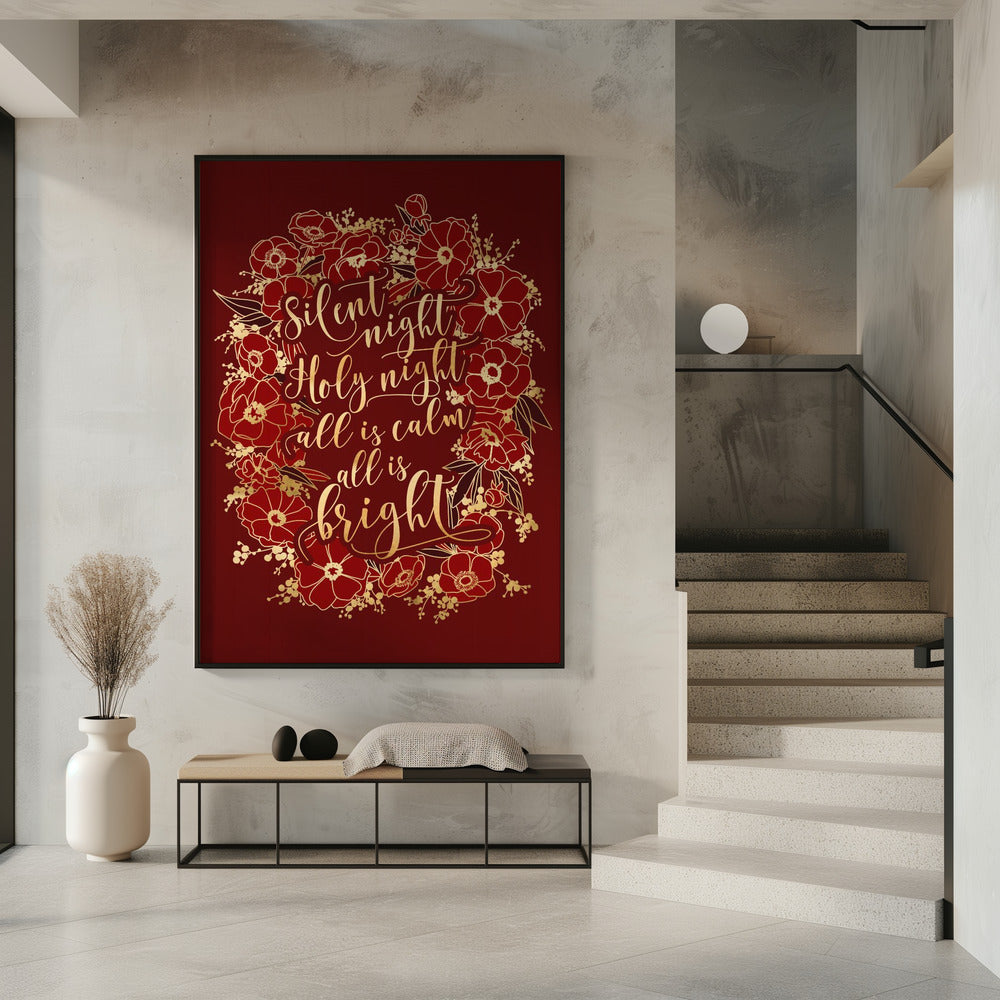 Wall art Silent night - red