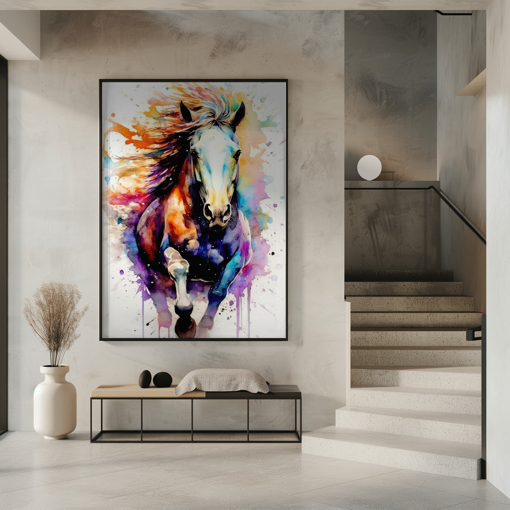 Watercolor Horse (8) 36X48inch Gallery Wrapped (Ready to Hang)