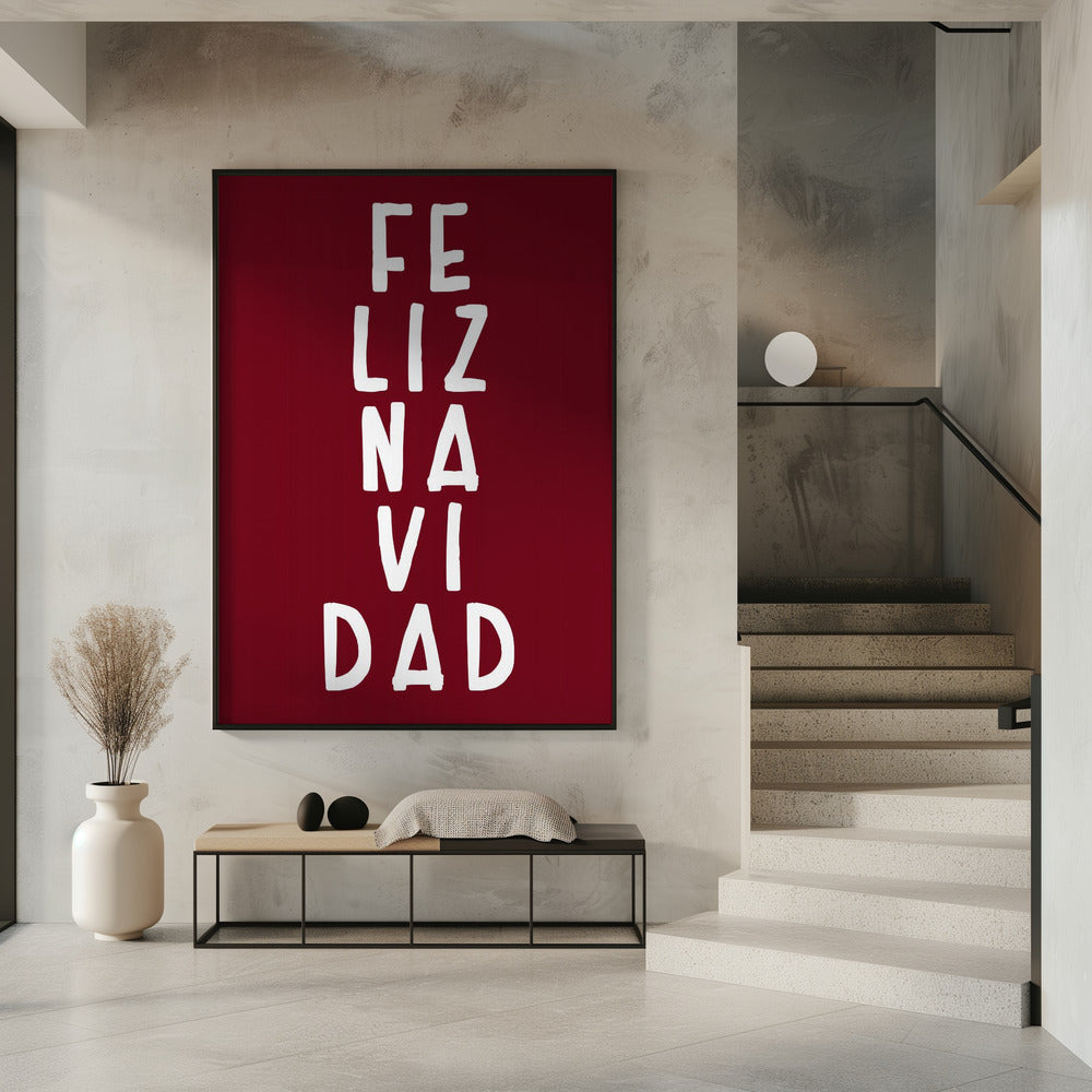 Wall art Simple Feliz Navidad Canvas Print