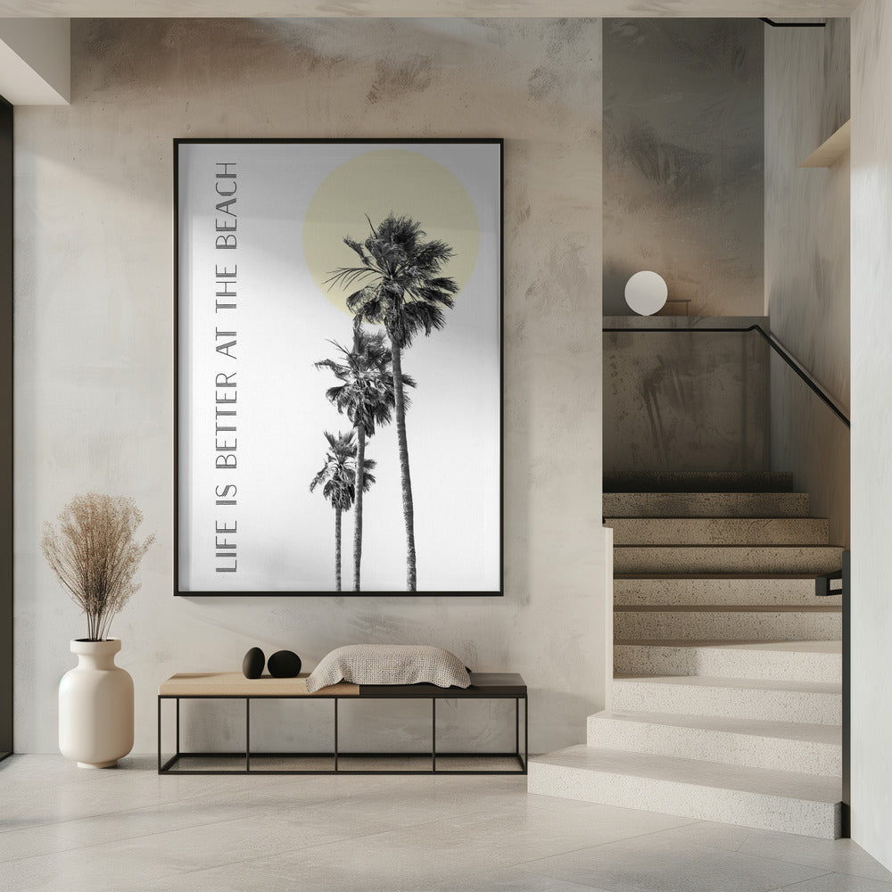 Landscape Photography Canvas Print-wall-art-life-is-better-at-the-beach-palm-trees-