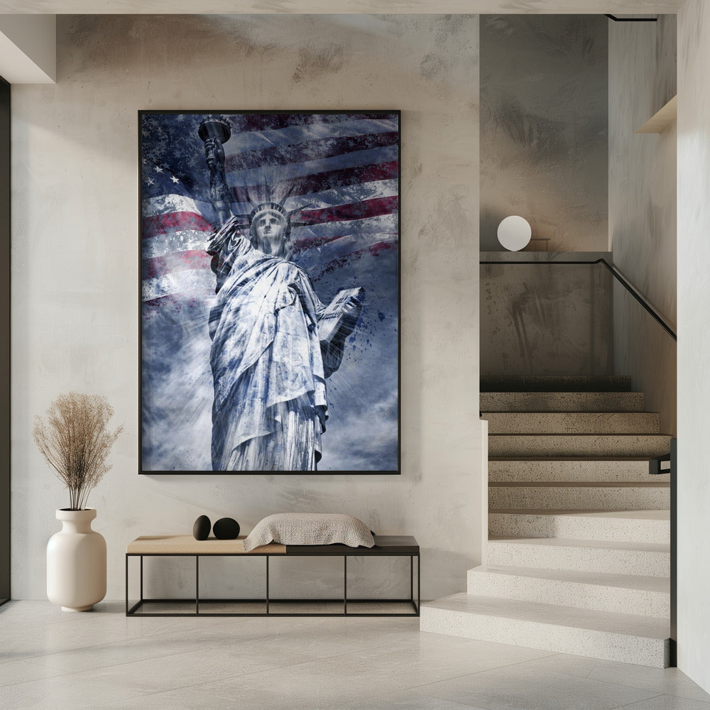 Wall art Modern Art STATUE OF LIBERTY | blue